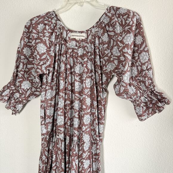 DOI Sahana Gown Maxi Dress Brown Floral Print - Picture 5 of 13